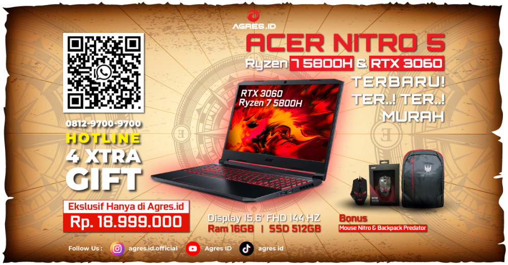 Promo Acer Nitro 5 Ryzen 7 5800H RTX 3060